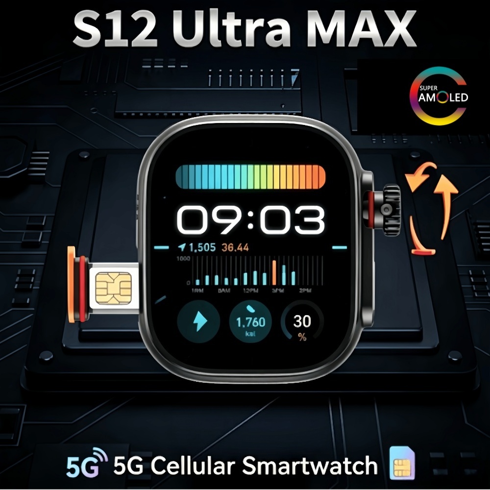 Heart Rate Gps Watch - S12 Ultra MAX Versi Global, Jam