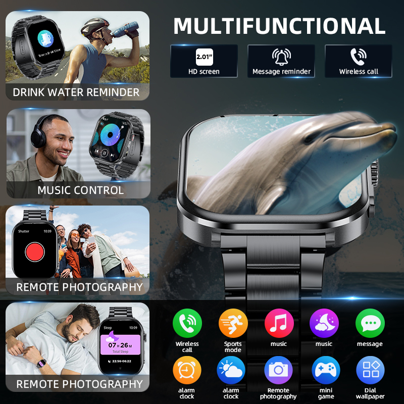Jam Tangan Pintar LIGE Pria 20 - Smartwatch Square Watches For Men ulasan dan harga