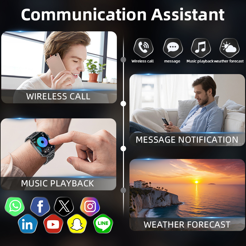 Jam Tangan Pintar LIGE Pria 20 - Smartwatch Square Watches For Men ulasan dan harga
