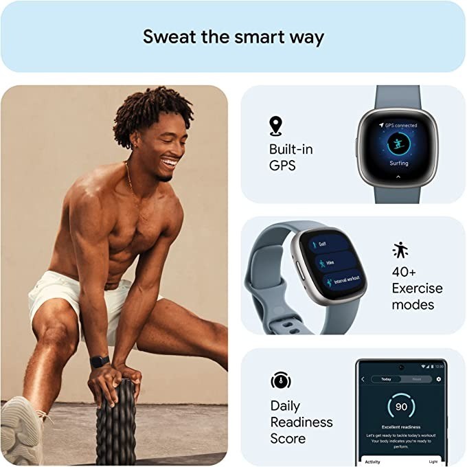 Fitbit Versa 4 Jam Tangan Pint - Heart Rate Gps Watch ulasan dan harga