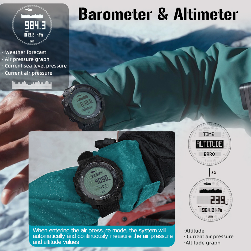 NORTH EDGE APACHE-D Jam Tangan - Altimeter Compass Watch ulasan dan harga