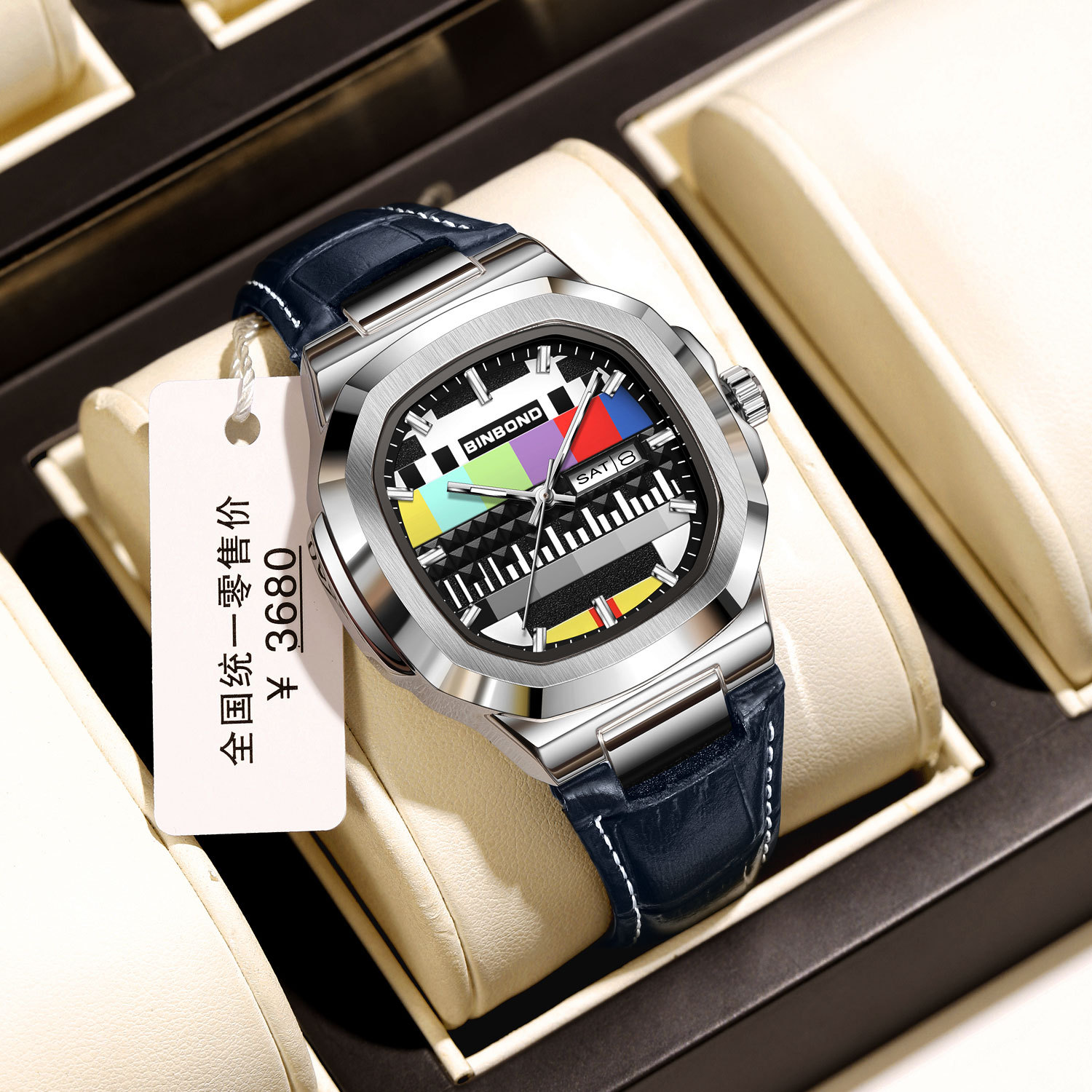 Jam Tangan Pria BINBOND Asli B - Smartwatch Square Watches For Men ulasan dan harga