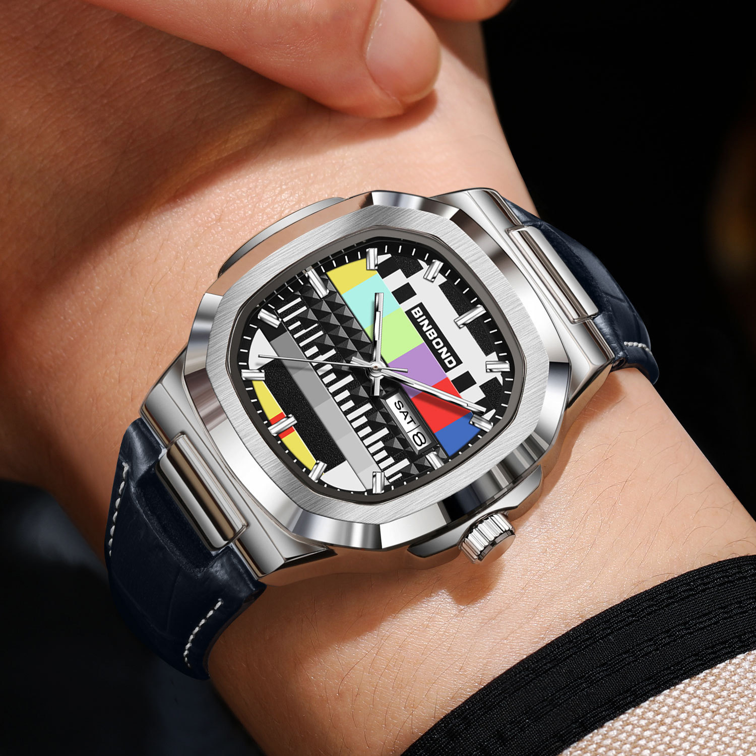 Jam Tangan Pria BINBOND Asli B - Smartwatch Square Watches For Men ulasan dan harga